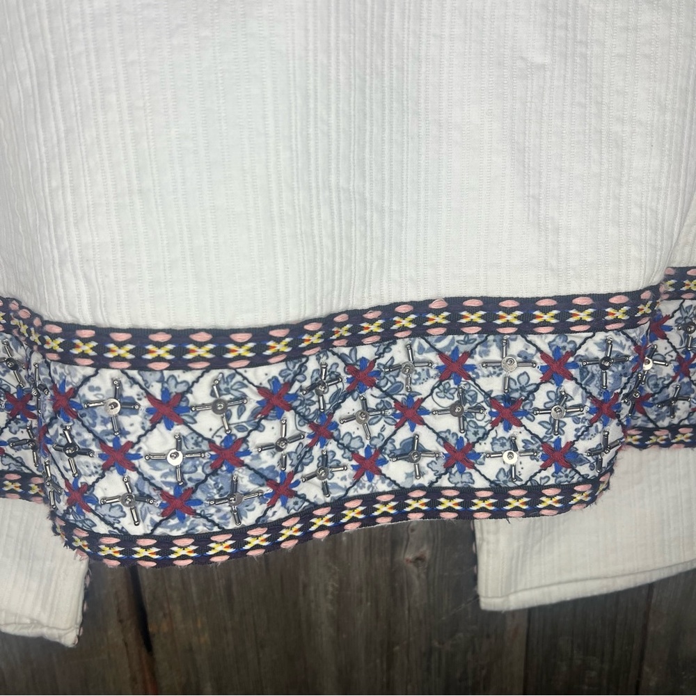 Chico’s Embroidered Embellished Patchwork White J… - image 7